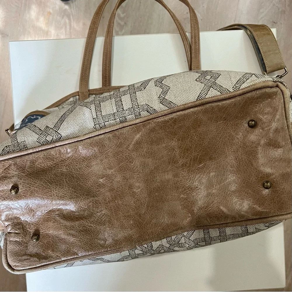Southwestern Print Canvas Leather Diaper Bag Baby Bag